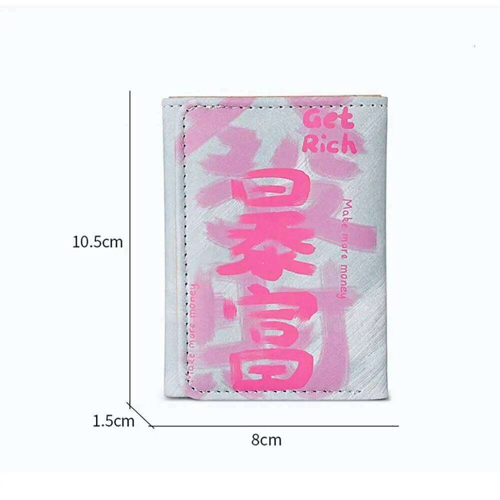 New PU Holder Tri-fold Short Money Clip Multi-Card Coin Purse Women Z260205