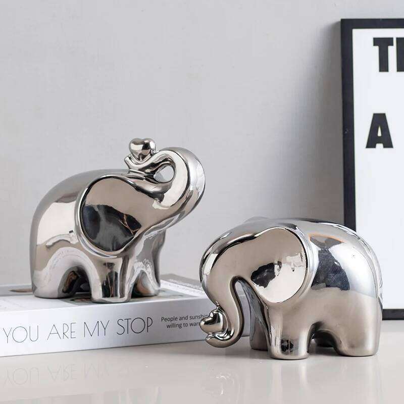 Cartoon Elephant Figurine Boho Decor Ornament Living Room Wine Cabinet DesktopTV cabinet Home S260204