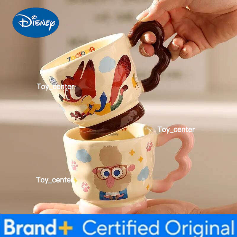 Disney Y2K 330ml New Anime Zootopia Judy Ceramic Kawaii Nick Milk Coffee Mug Breakfast Oat Girl Water Cup Birthday Gift H2602051