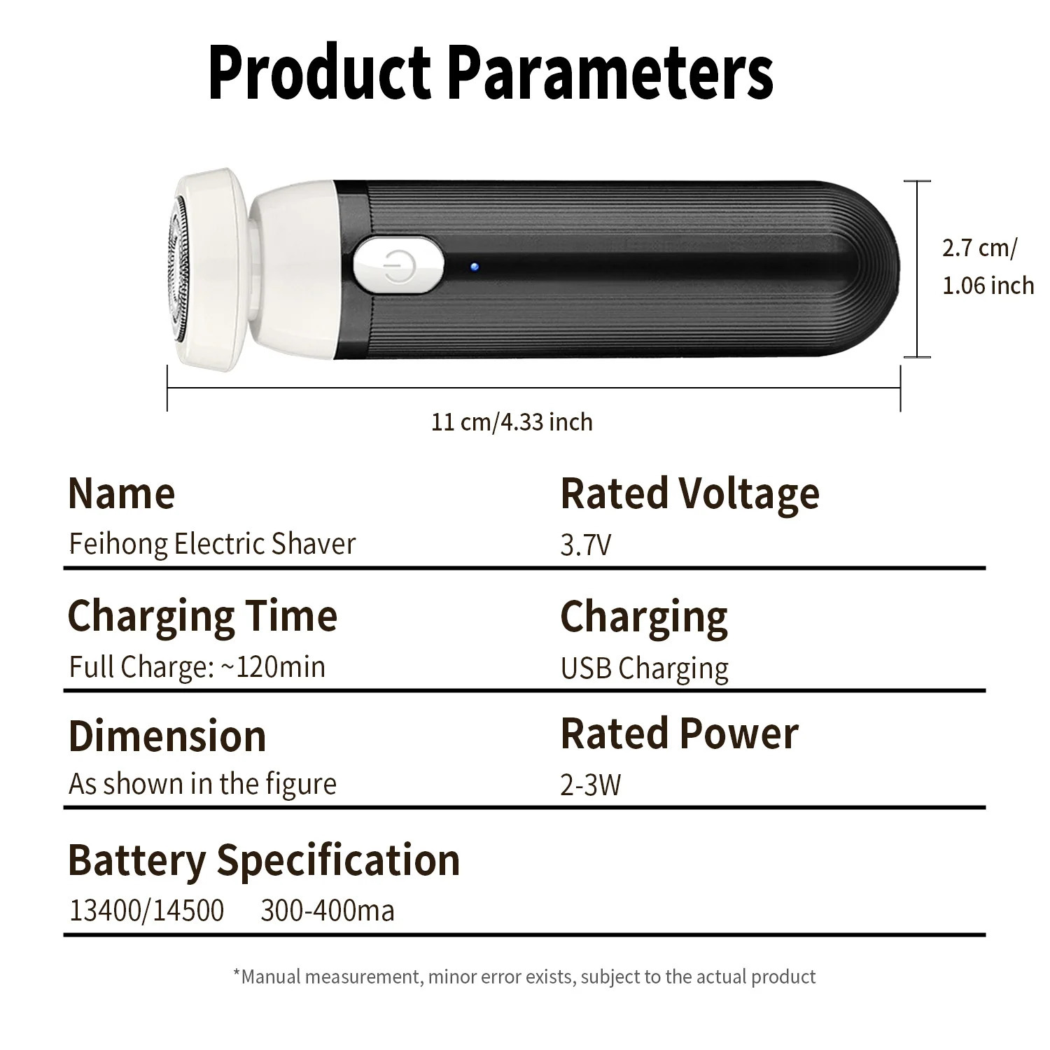 Low Frequency High Speed Mini Electric Shaver Rechargeable Portable One Step Disassembly and Easy Cleaning Fast Shaving Tool 260126