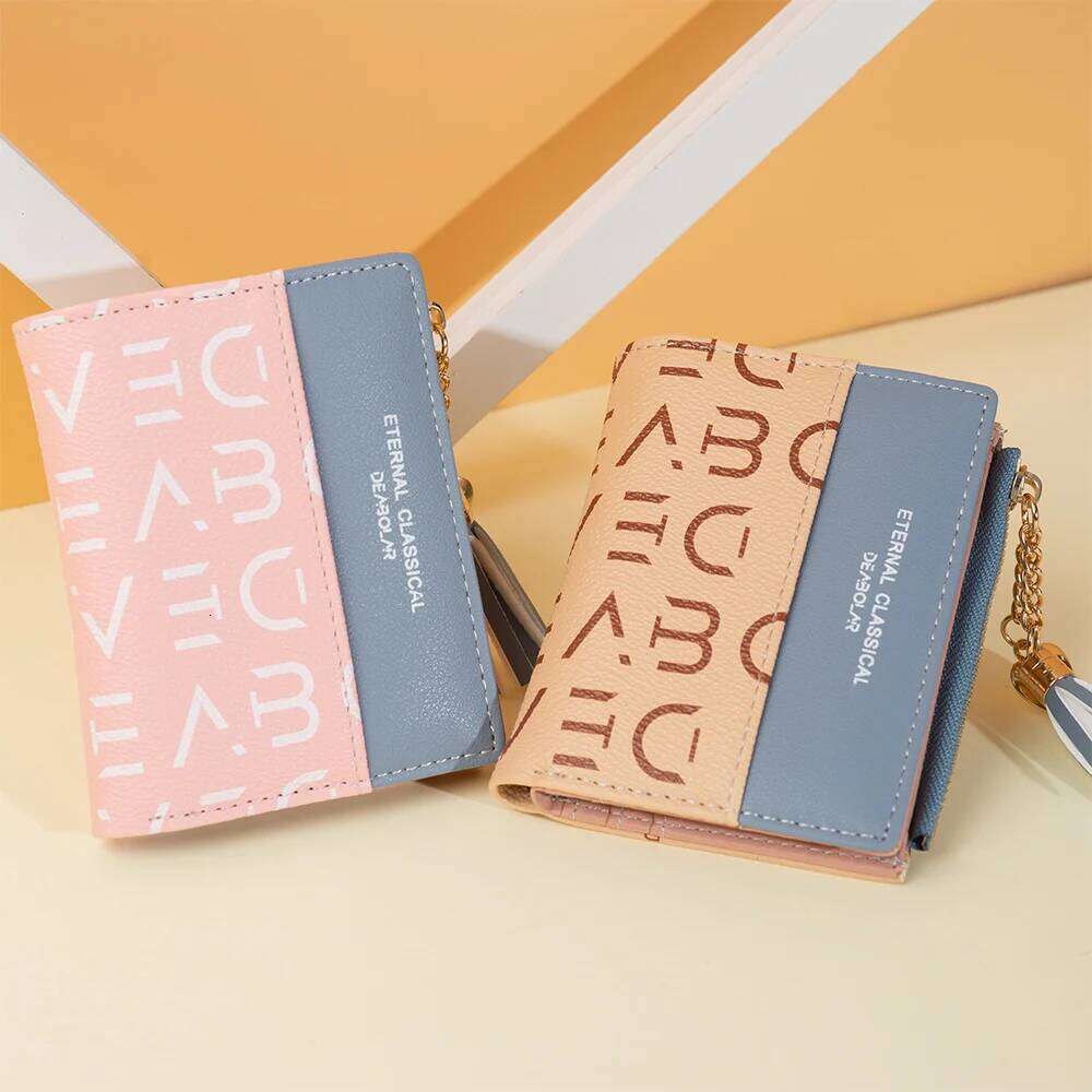 Women's Vintage Fashion Alphabet Print Purse Zipper Multi-Slot Card Bag Portable Wallet for Women Z260205