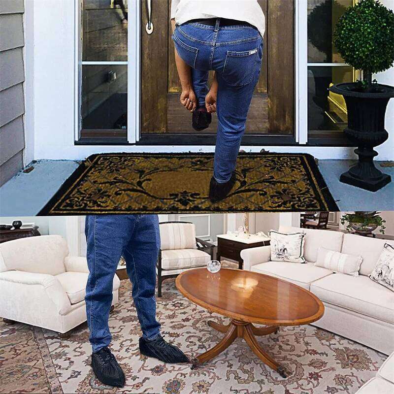 Disposable 100 Count Foot Booties Coverings Non Slip Shoe & Boot Covers for Indoor Outdoor Home Workplace S260204