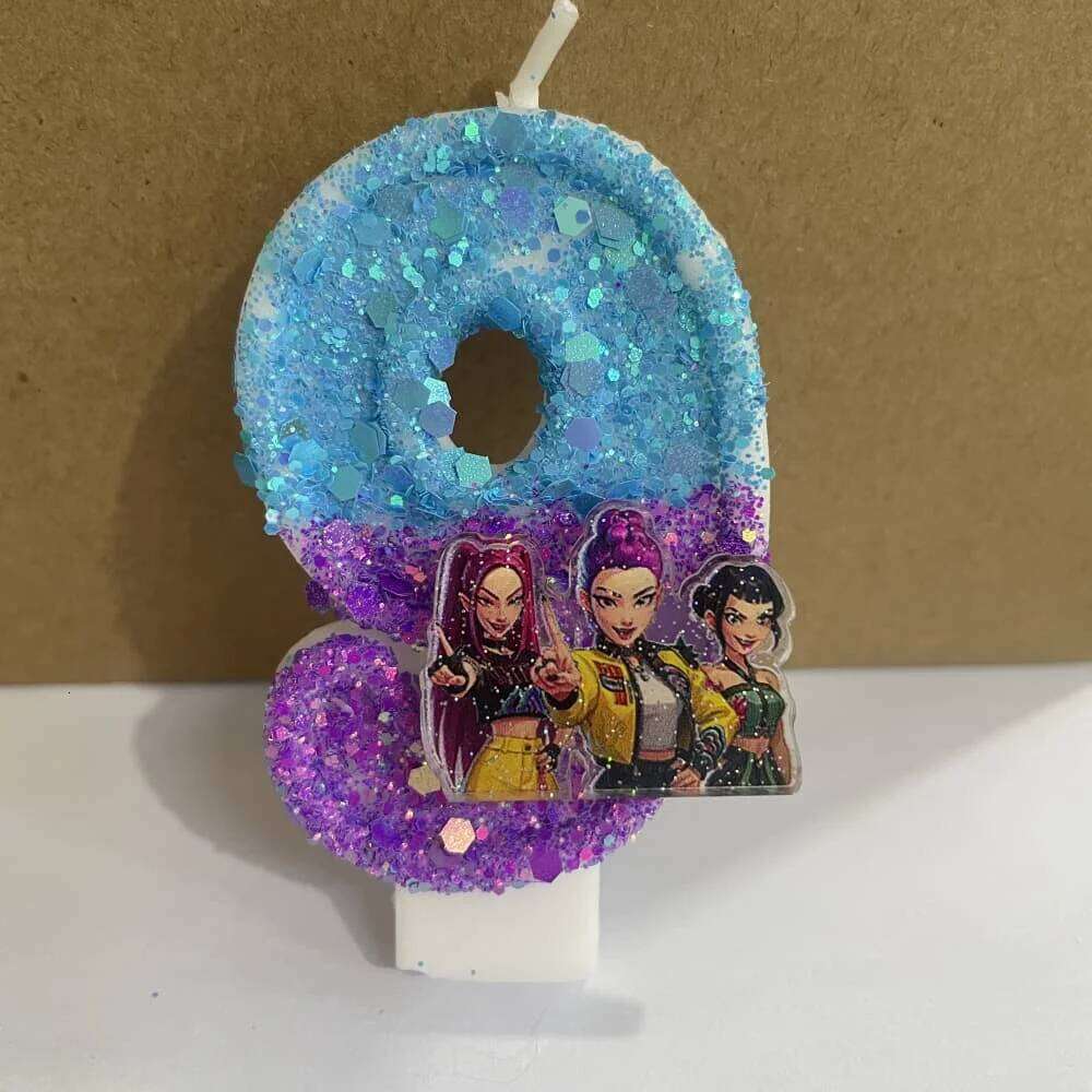 2025 Hot Kpop Demon Hunters Theme Candle 3D Number 0-9 Kids Birthday Cake Decoration Baby Shower Anime Party Accessories Gifts S260204