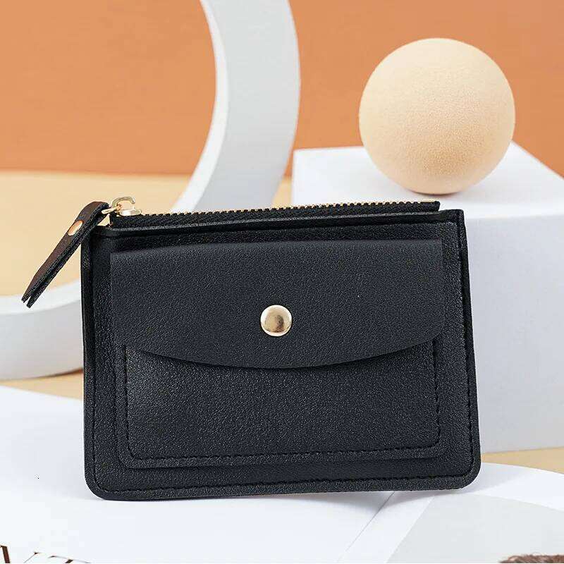 Women Simple Female PU Leather Purse Mini Solid Multi-Card Holder Coin Short Wallets Slim Small Wallet Zipper Hasp Z260205