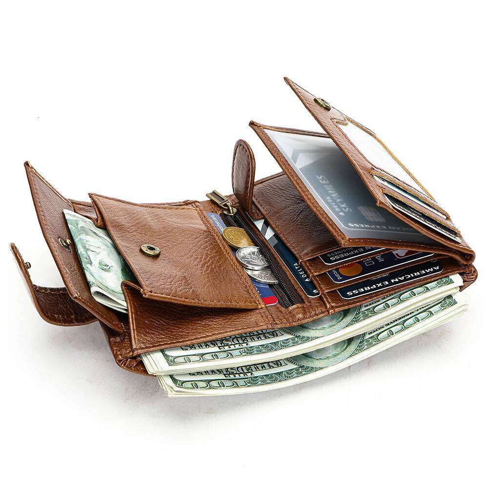 WESTAL Leather Multi-Function Card Bag Short Money Clip Layer Cowhide Premium Men's Wallet Z260205 - view 3