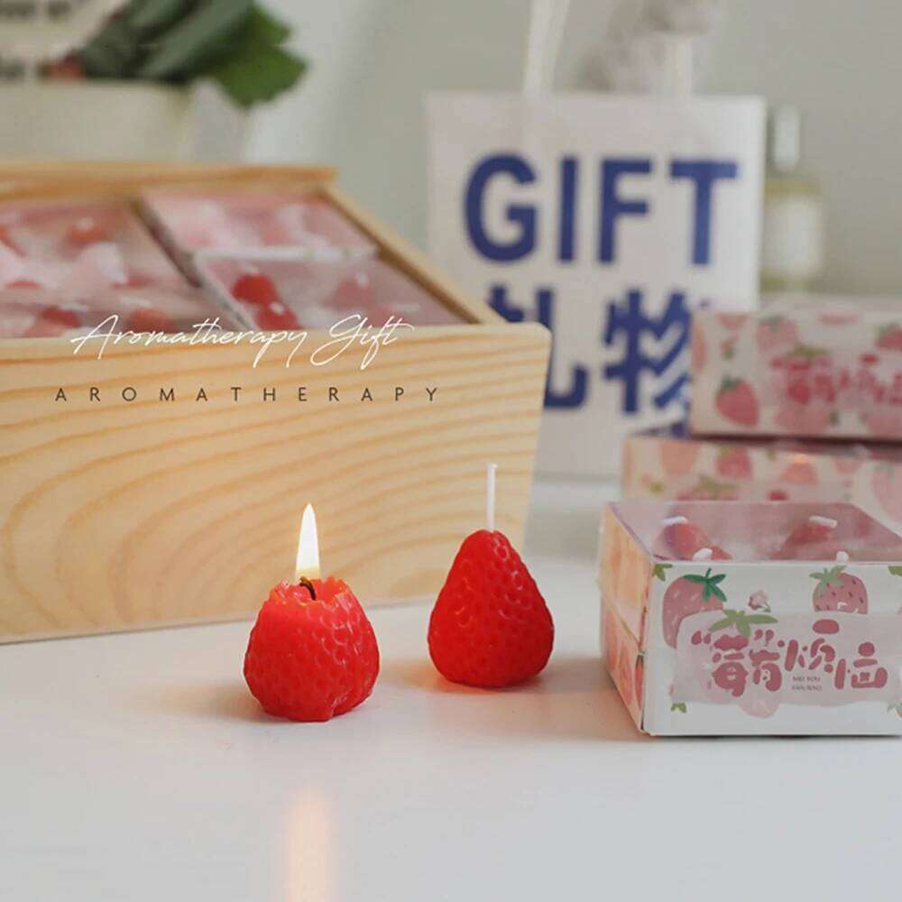 Strawberry Soy Wax Aromatherapy Scented Candles Cake Party Home Decoration Creative Birthday Gift S260204