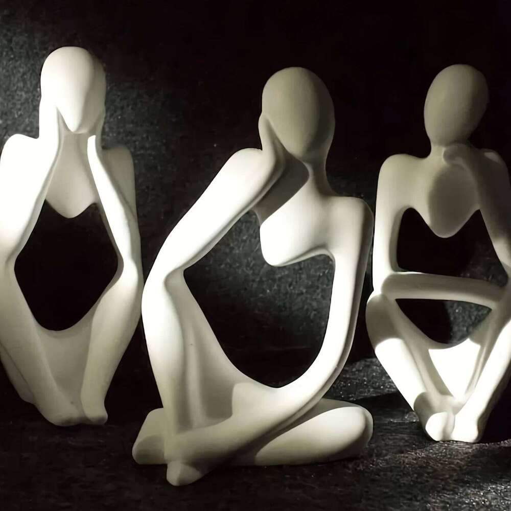 3pcs Silicone Mold Set Human Figures Ideal for Aromatherapy Meditation Crafts Resin Casting and Cement Christmas Decorations S260204