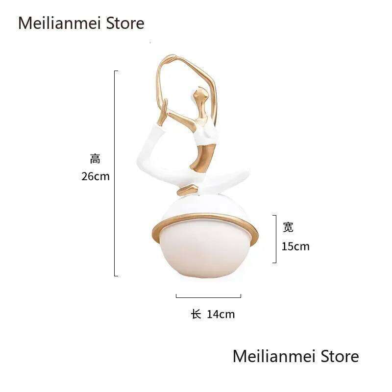 Desktop Decoration Trinkets Resin Figure Statue Decorative Figurines Home Decor Cute Girl Yoga Ornaments Gift S260204