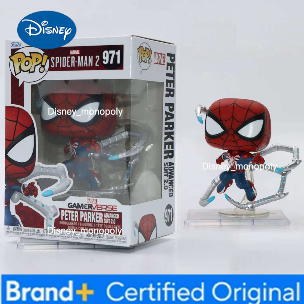 Disney Peter Parker Advanced Suit 2.0 Figure Game Spider-Man 2 Funko Pop! #971 Official Authentic Limited Edition Figures Fans Toy Gift H2602051