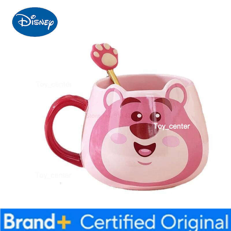 Disney Lotso Ceramic Water Cartoon Strawberry Bear Belly Drinkware Cup Creative Coffee Mugs Cute Kids Chirstmas Gift H260205