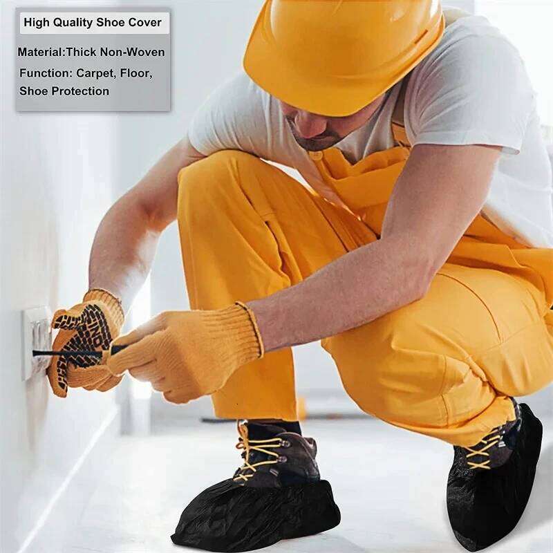 100PCS Disposable Covers Dustproof Non-woven Non-slip Booties Shoe Cover for Students Adults Household Workplace Foot Cove S260204