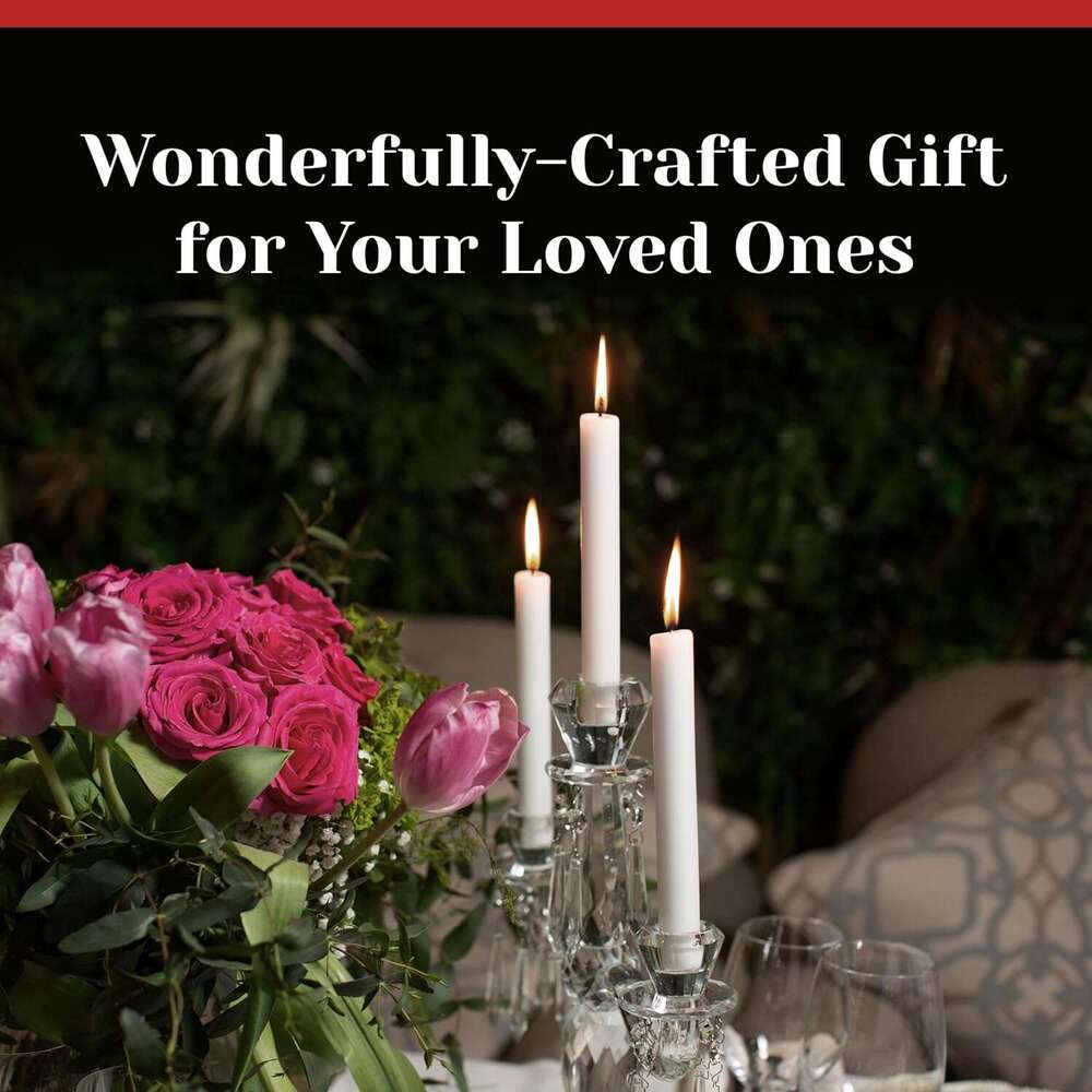 Tapered 80 Bulk Set of 6 Sticks 5 Hours Clean, Long-Burning Candlesticks Dripless Unscented & Hand-Dipped Tall for Dinners - White Taper Candles by PA