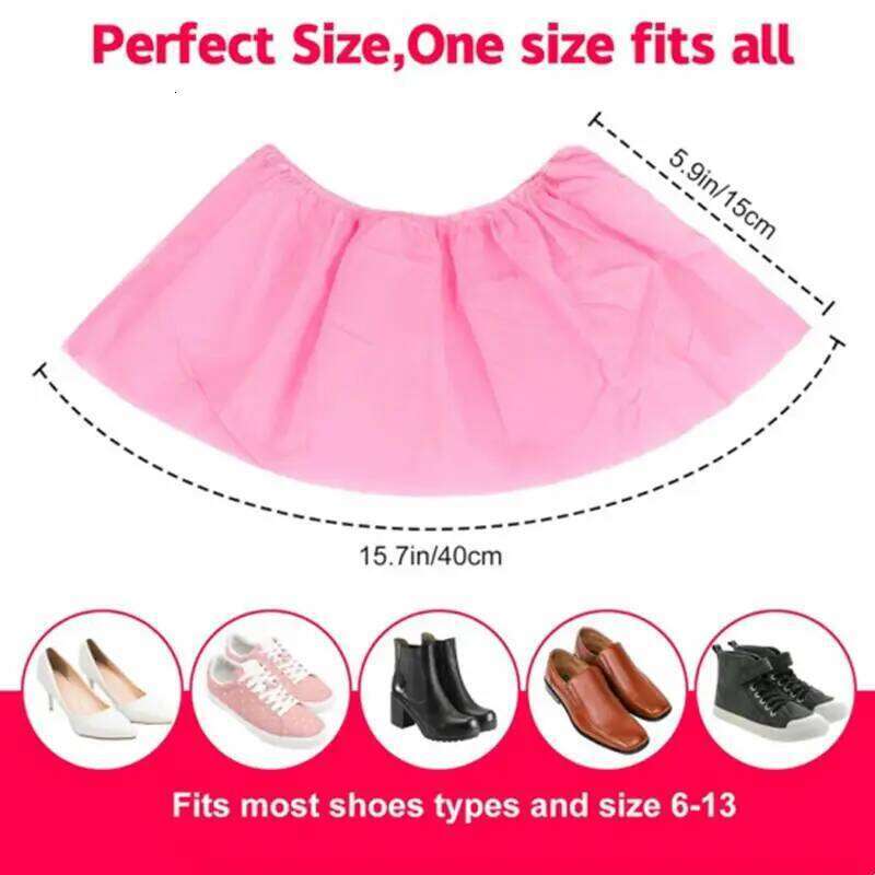 Disposable 100PCS Non-Slip Boot Durable Shoe Booties Covers for Indoor Home Construction Carpet Floor Travel S260204
