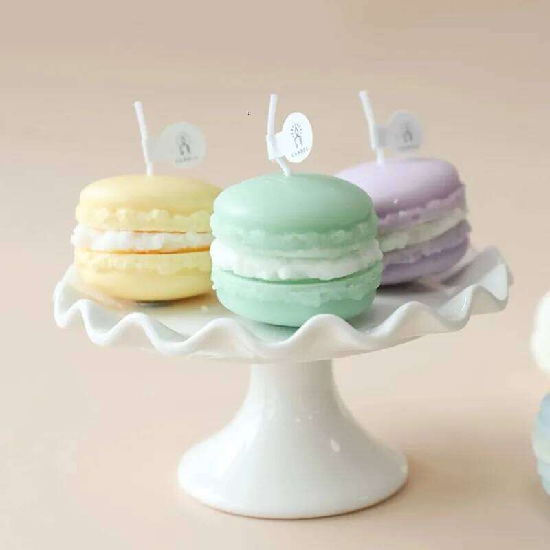 Decorative Scented Candle Nice-looking Bright Color Macaron Shape Aromatherapy Candles Shooting Props S260204