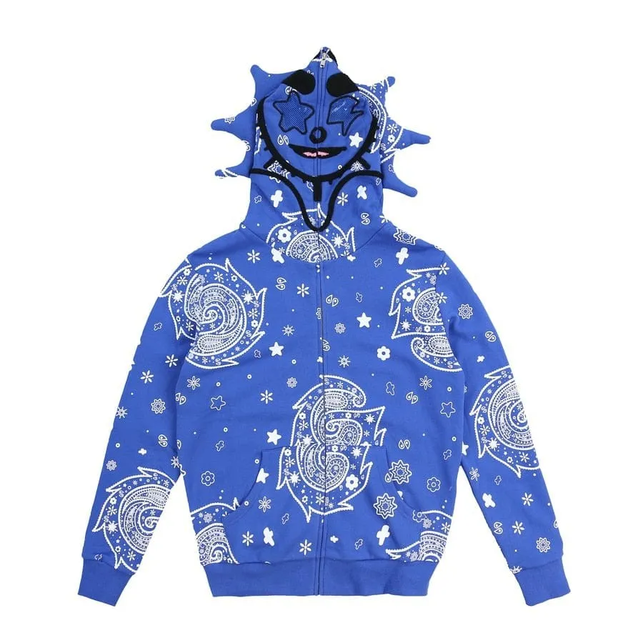 Glo Gang Men's Hoodies The Glory Full Zip Hoodie High Street 3D Printed Women Cartoon Y2K Hoody Sweatshirts clothes men Long Sleeved Zipper Skull