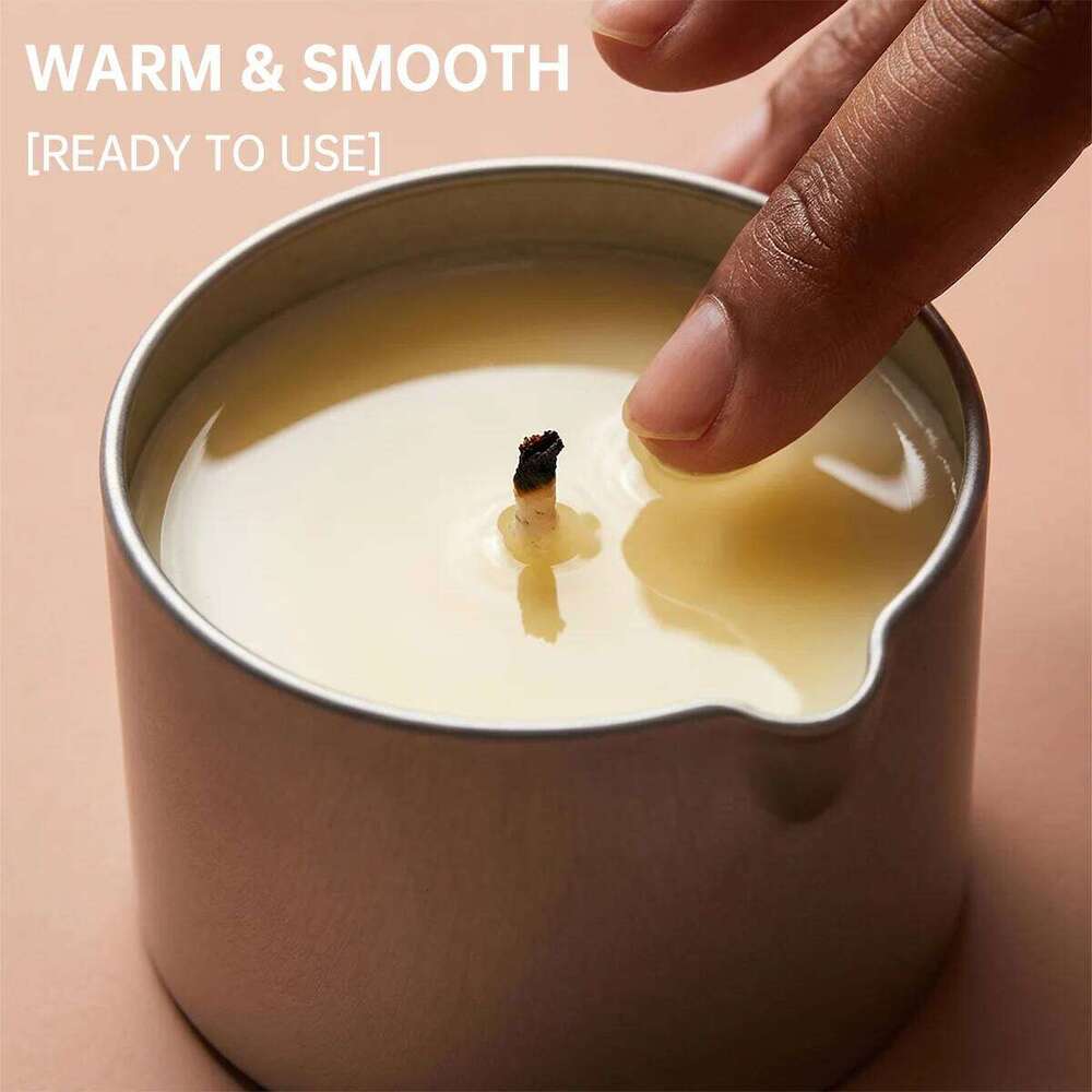 Massage Oil Jasmine 2oz Aromatherapy Candles with Soy Wax Moisturizing - Christmas Home Decoration Candle Holders Gift H260205