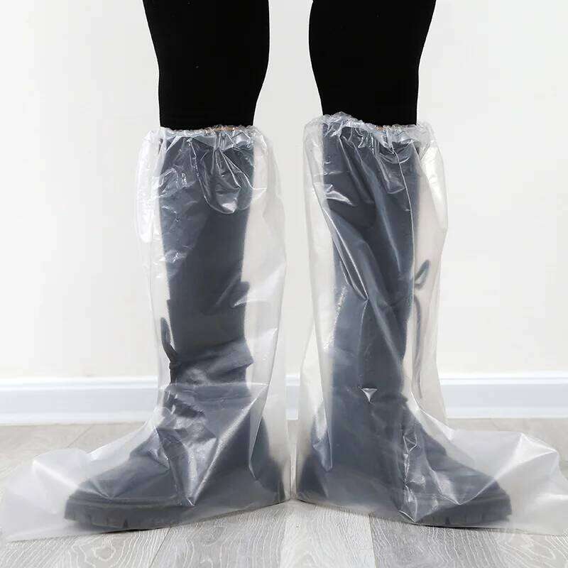 Disposable Plastic Shoe Thickened Long Footwear Boot Covers Shoes Cover Rain Waterproof S260204 08c
