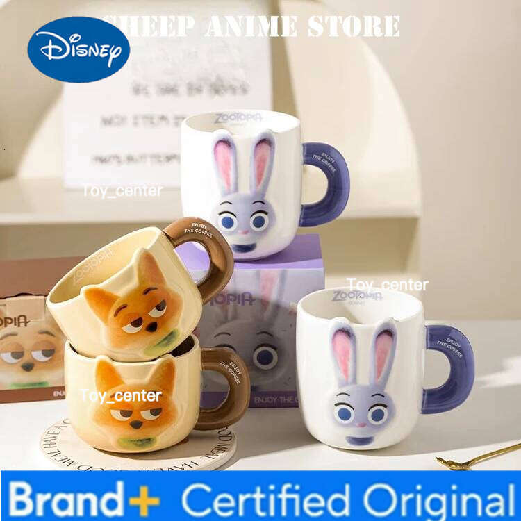 Disney Original Judy Nick Mug Cartoon Classic Movies Couple's Water Milk Coffee Cup Fan Collection Children Birthday ChristmasGifts H260205