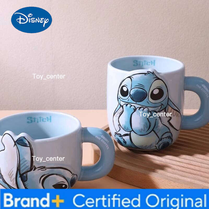 Disney Anime Lilo And Lovely Stitch Room Decoration Cute Cup 12cm 500ML 650ML Gifts for Kids Ceramic Mug H260205