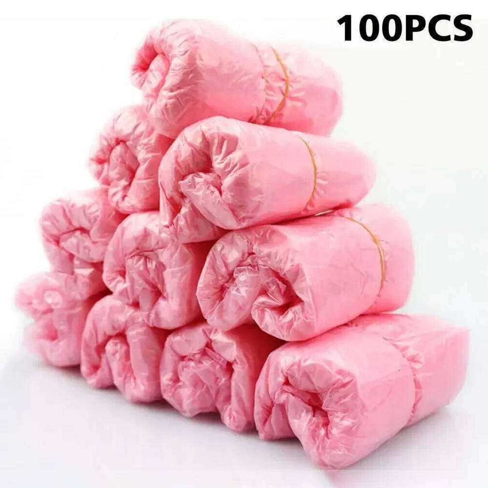 Disposable Plastic Shoe Covers 100 Pcs - Waterproof, Protective for Cleaning, Floor S260204