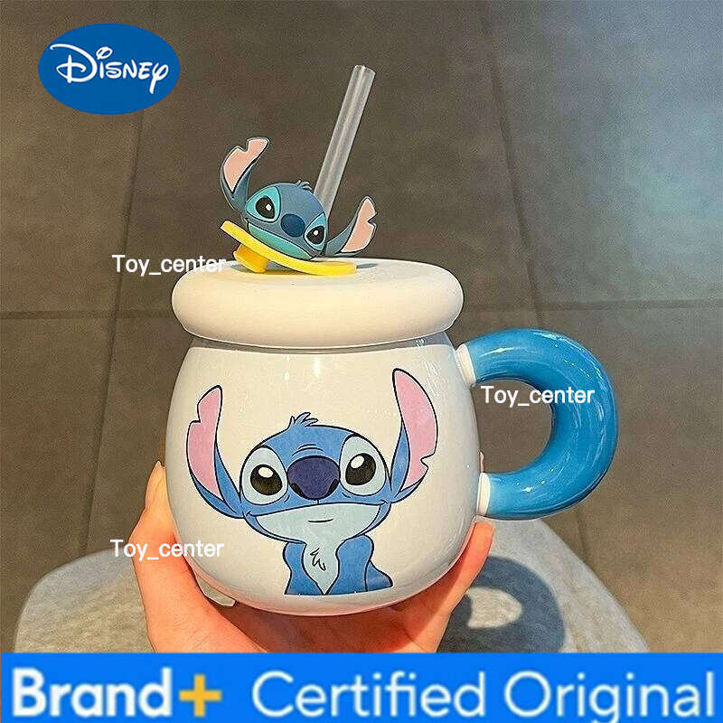 Disney Stitch animation themed creative ceramic mug girls, suitable for office use or home, perfect as a birthday gift. H260205