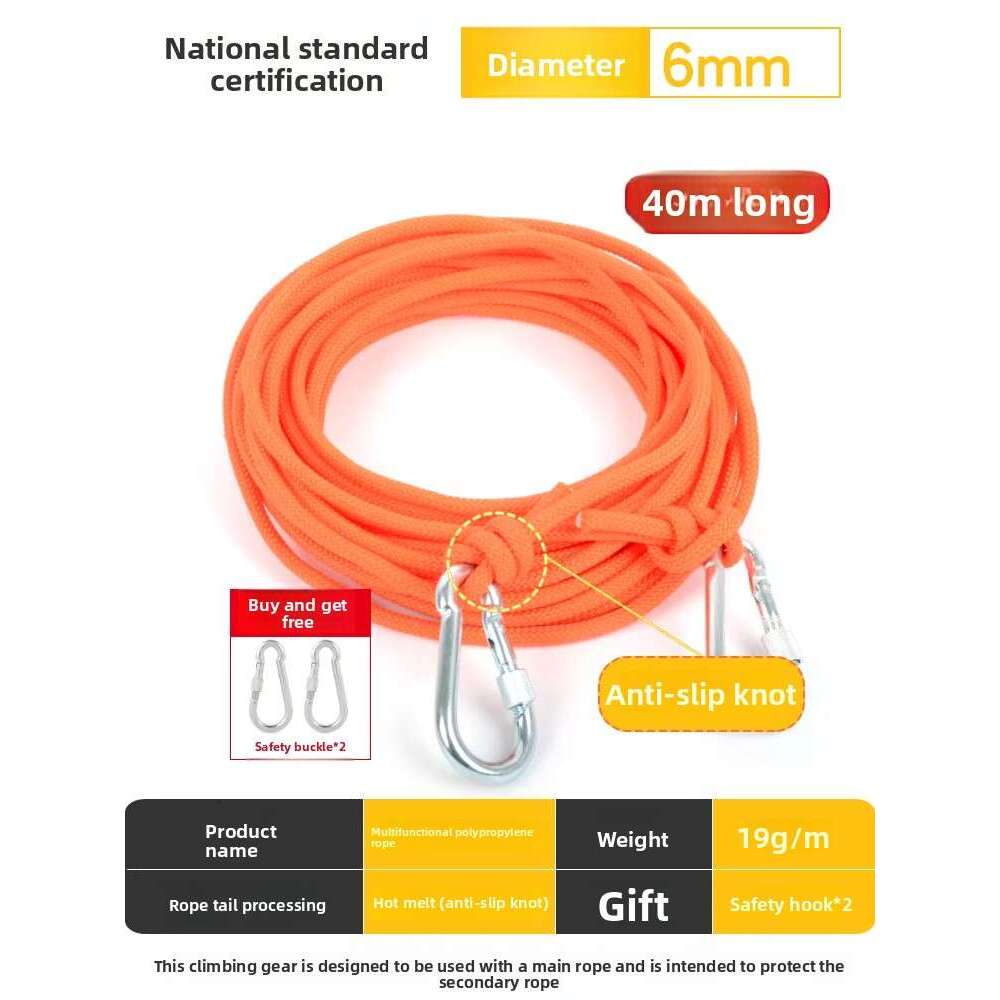 Safety Rope National Standard Wear-Resistant High-altitude Work Outdoor Mountaineering Rope Emergency Rescue Rope Floating Life-Saving Rope