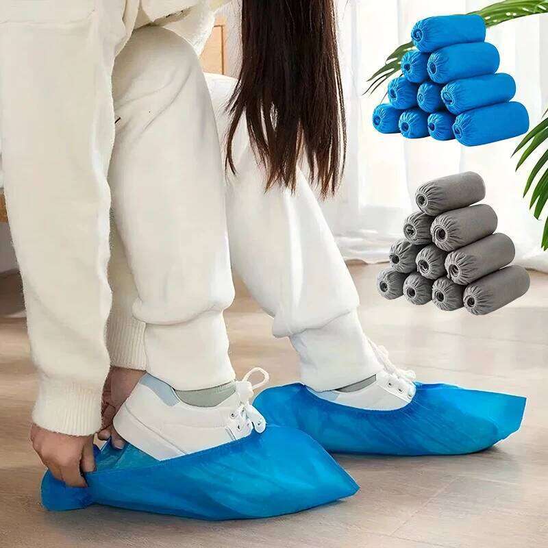 100PCS woven Shoe Covers Dustproof Non Slip Disposable Reusable Foot Protectors for Household Students Adults Events S260204