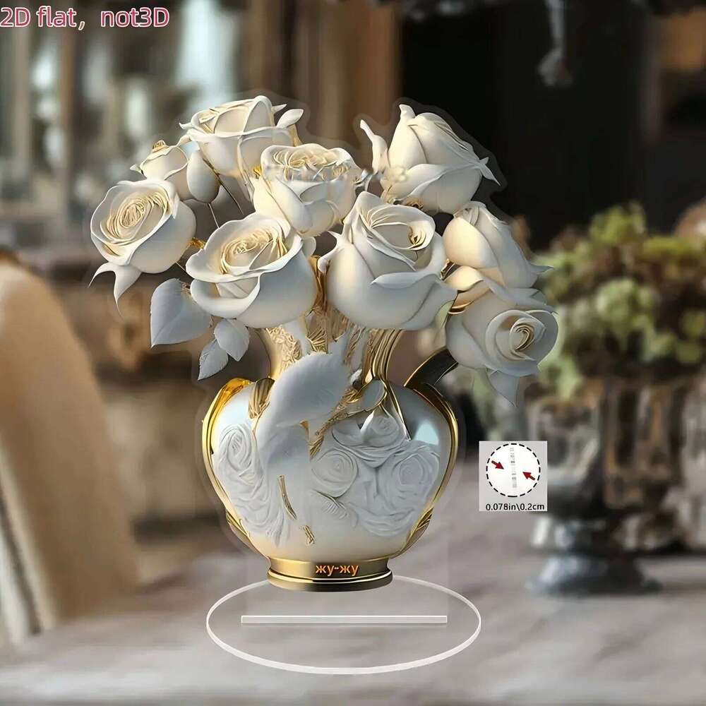 New Acrylic Flower Decorations For Holiday Gifts, Home And Office Desk Decorations, Enhancing Visual Effects S260204