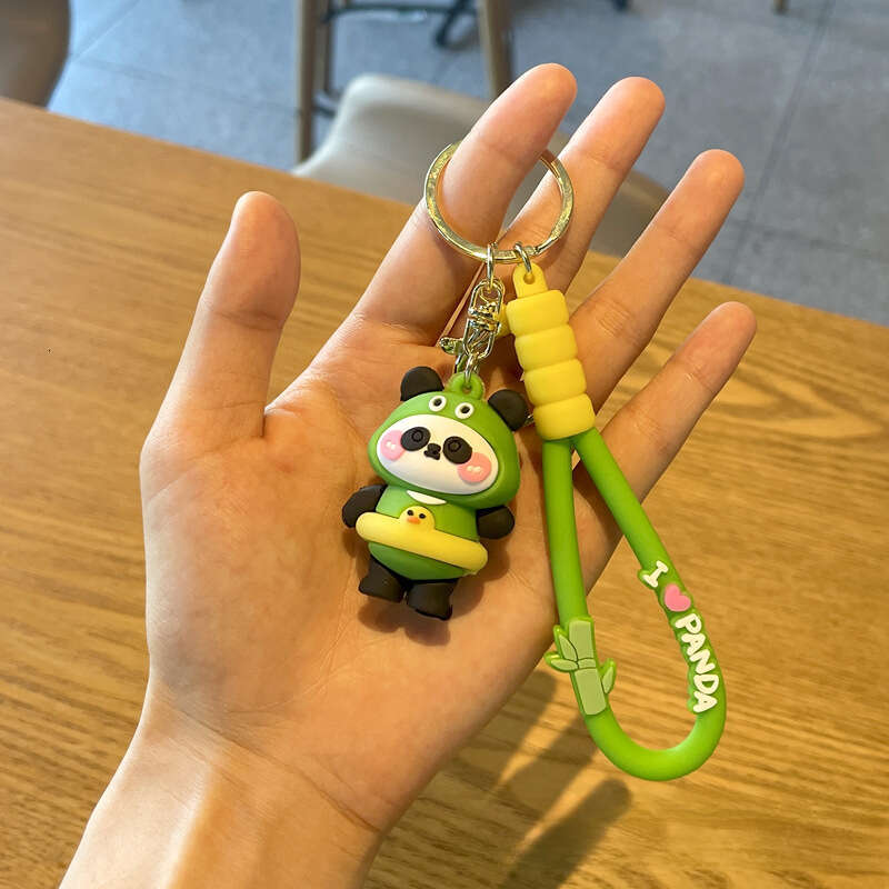 Cute Creative Kung Fu Panda Travel 3D Soft Rubber Doll Car Bag Keychain Pendant Gift