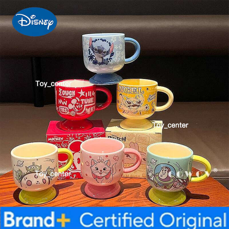 Disney Stitch Ceramic Mug 300ML Cute Cartoon Cup With Handle Microwave&Dishwasher Safe Household Coffe Tea Mugs H260205