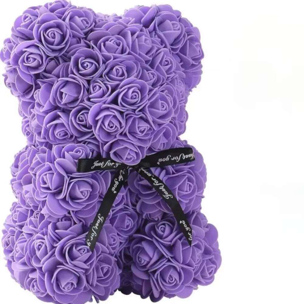 Artificial Flower Eternal Rose Teddy Bear for Mom Mother's Birthday Valentine's Day Anniversary Gifts & Decor Miniatures S260204