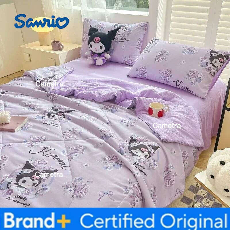 Sanrio Hello Kitty Kawaii Summer Anime Cartoon Quilt Cover Student Bedding Soft Microfiber Bedspread Lightweight Coverlet H2602051