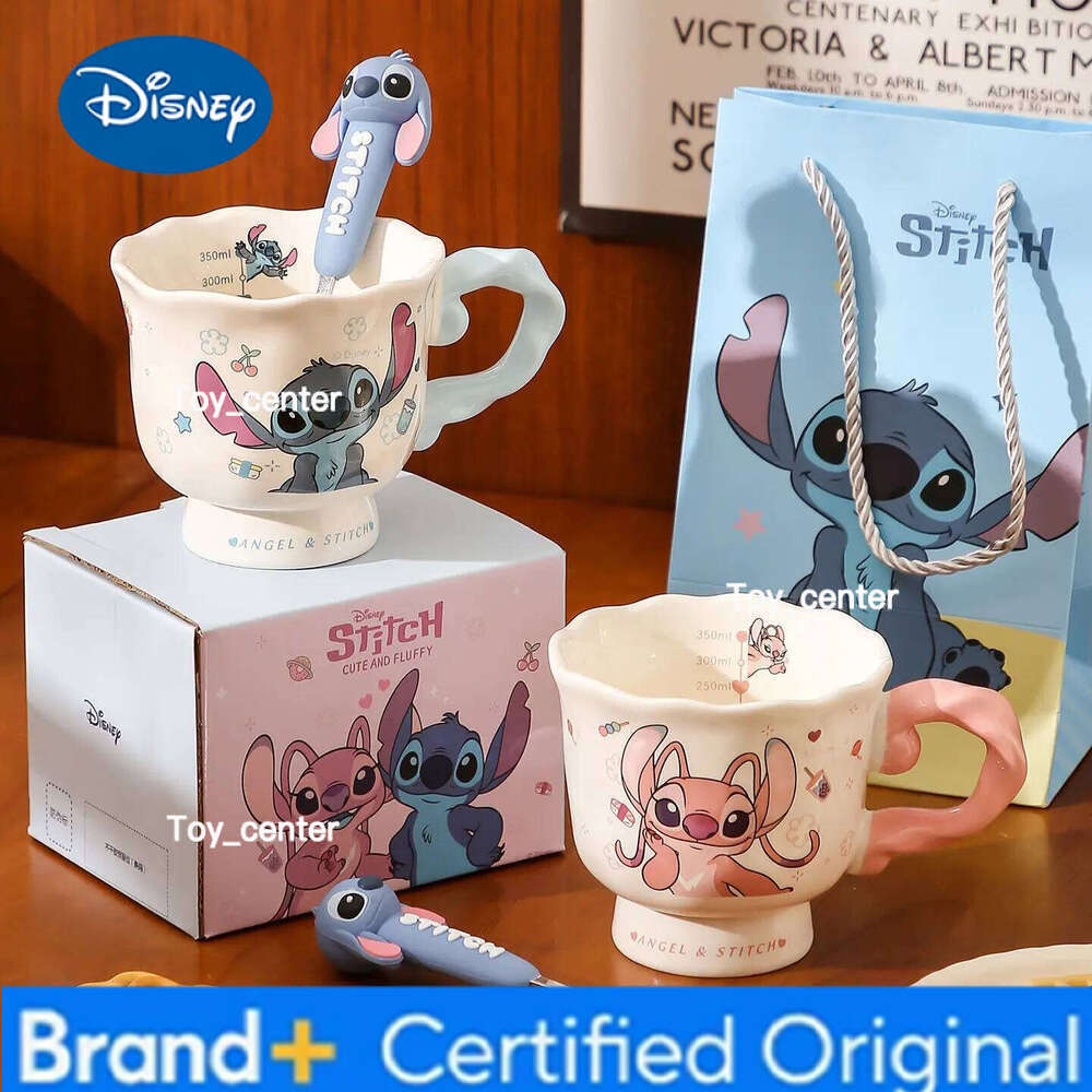 Disney Stitch Couple Coffee Female Office Cute Ceramic Cups Home Tea Drinking Cup Exquisite Valentine's Gift H260205