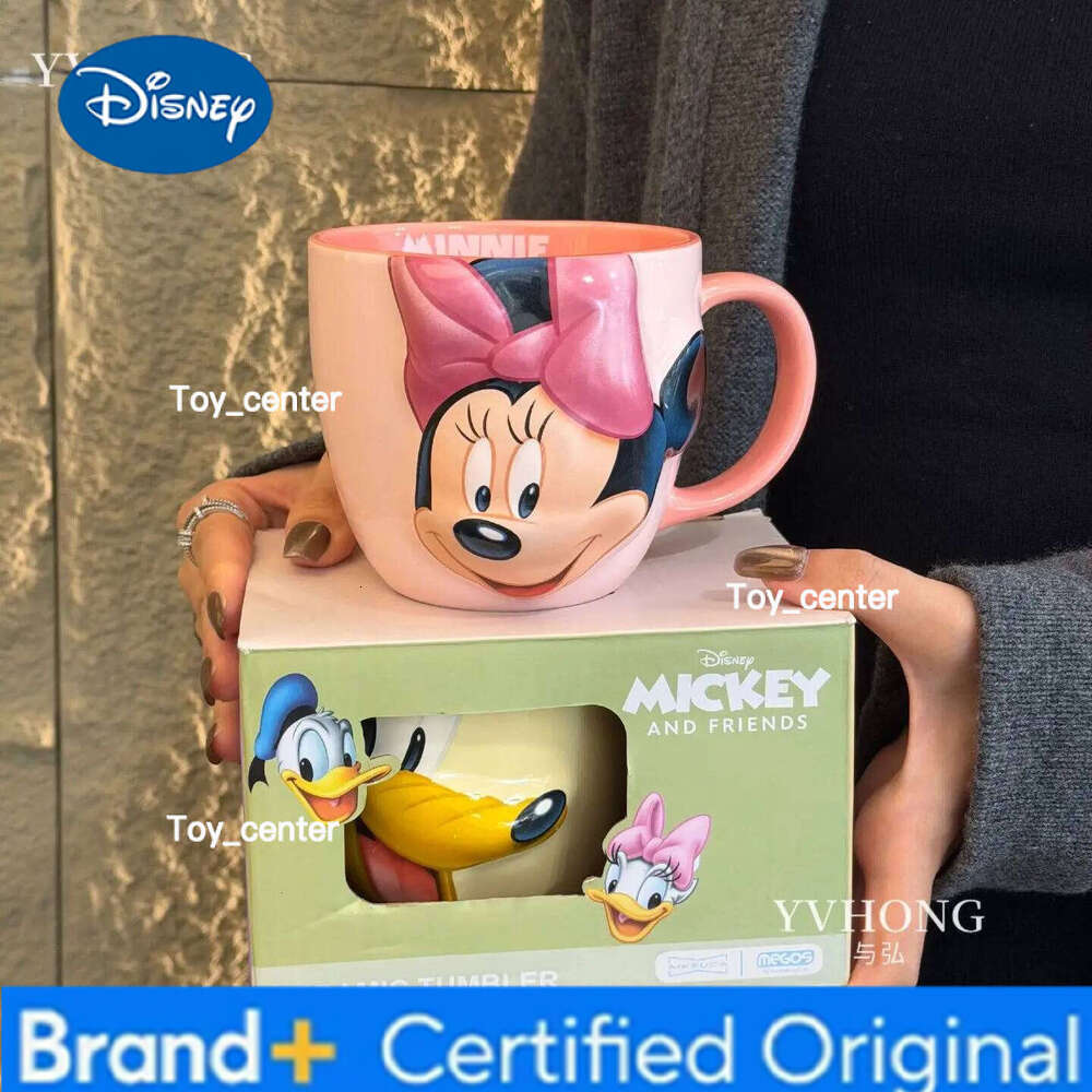 Disney Mickey cartoon cute ceramic mug creative personalised home office embossed couple coffee cup Christmas gift wholesale H260205
