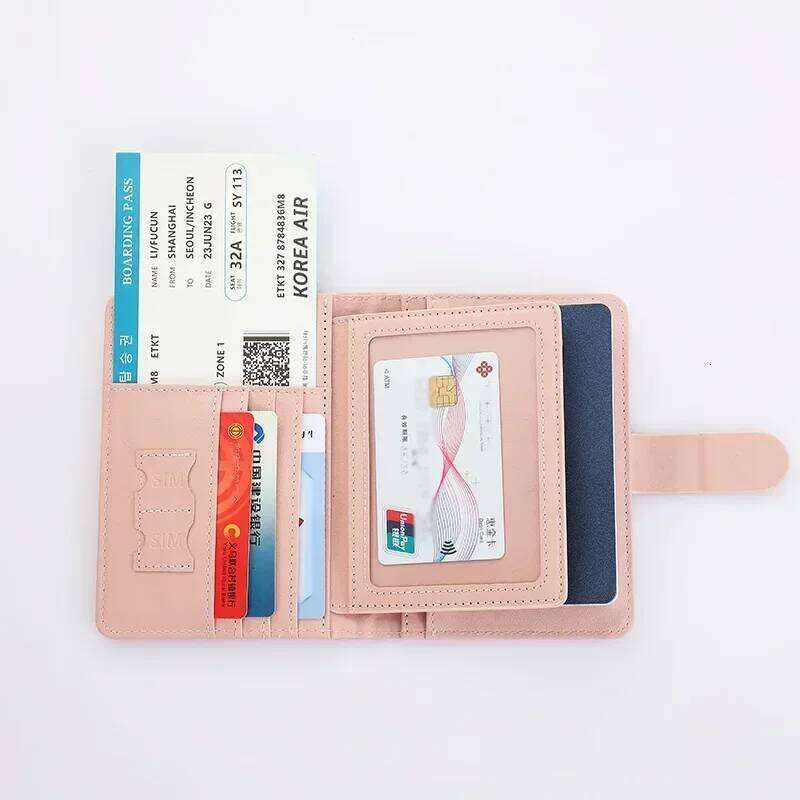 Multi-Functional Holder Travel Wallet with Card Slots and Ticket Pocket Portable Passport Cover for Airplane Use Z260205
