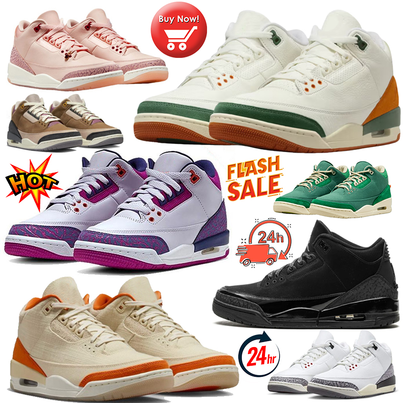 designer 3 3s basketball shoes men women True Blue Black Cat Seoul 2.0 White Cement Reimagined Green Glow mens trainers outdoor sneakers 36-47