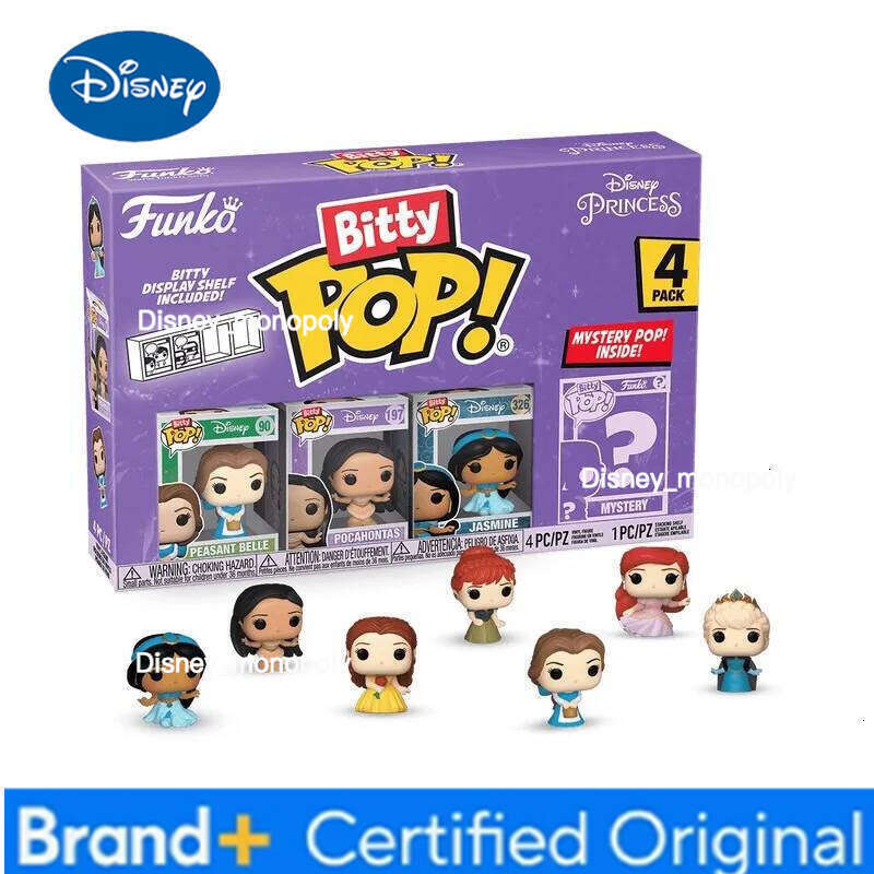 Disney Funko Bitty Pop Cinderella Snow White Princess Blind Box 4 Pack Mini Action Figure Collect Limited Model Toys Girl Gifts H260205