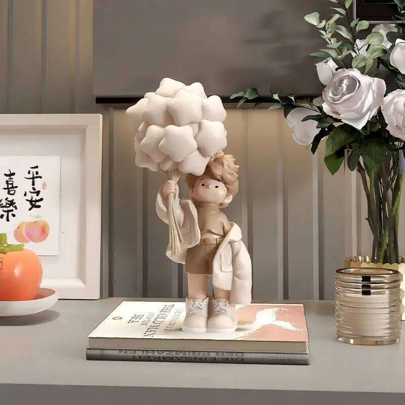 Palm Tree Cure Boy Tabletop Furnishing Living Room TV Wine Cabinet Porch Home New Year Housewarming Gift S260204