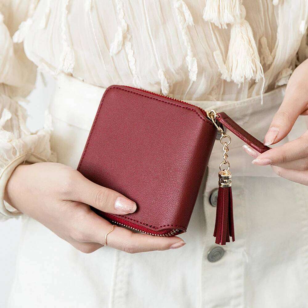 Women's Fringe Square Zipper Short Money Clip, All Simple Card Bag, Multi-functional Fashion Purse, New, 2024 Z260205