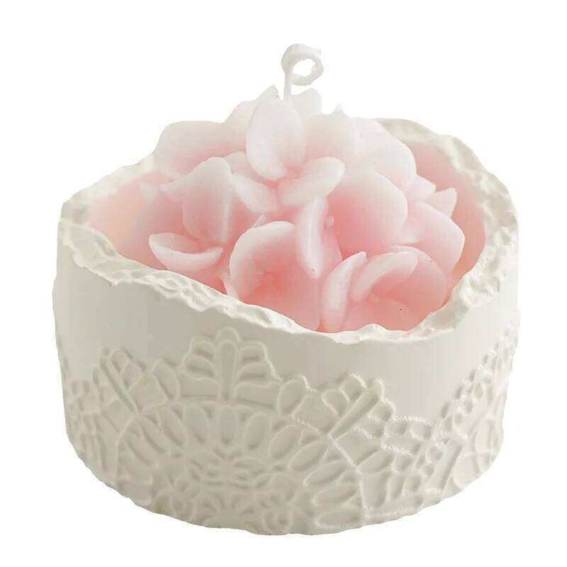 Simulated Hydrangea Scented Candle, Handcrafted Wax, Souvenir Gift, Indoor Light-scented Decorative Cup Wax S260204