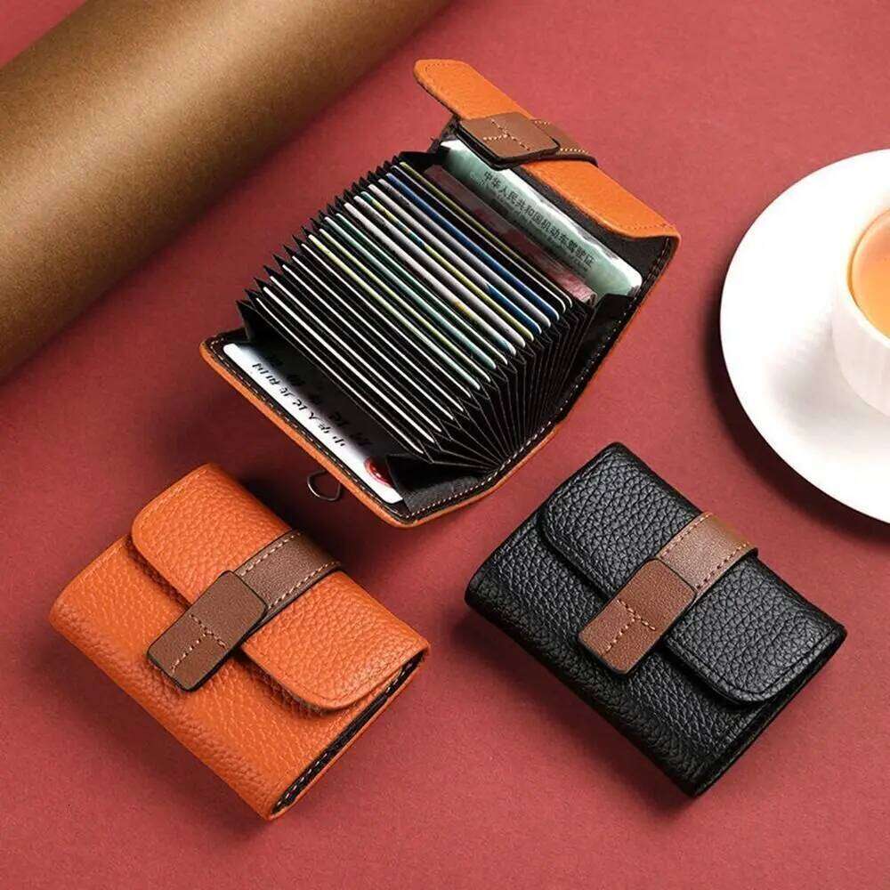1pc PU Leather Card Holder Multi-Card Slot Bank ID Credit Bag Business Antimagnetic Wallet Coin Purse Storage Organizer Pouch Z260205