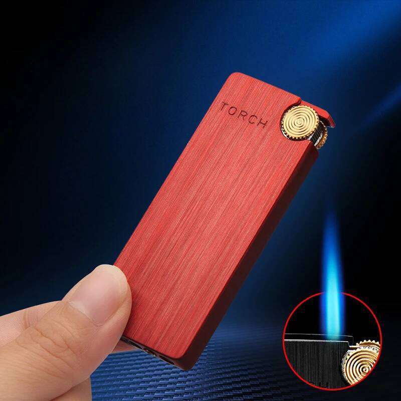 Windproof Torch Grinding Wheel Cigar Spray Gun Portable Lighter Kitchen Outdoor Blue Flame Smoking Gadgets Men's Gift S260207
