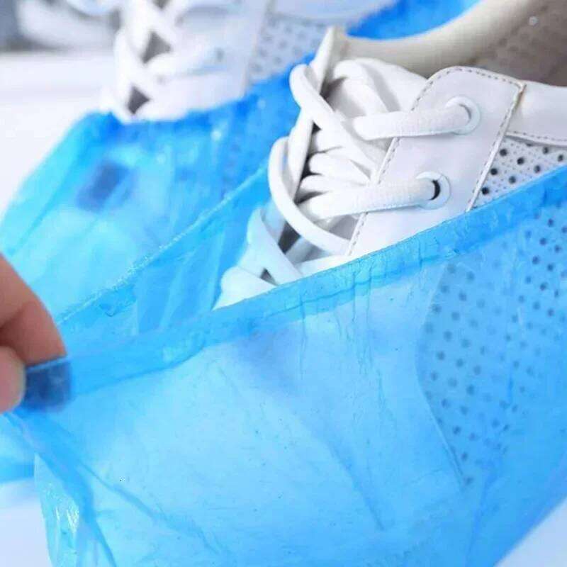 100 PCS Plastic Disposable Overshoes Waterproof Covers Outdoor Rainy Day Carpet Cleaning Shoe Cover S260204