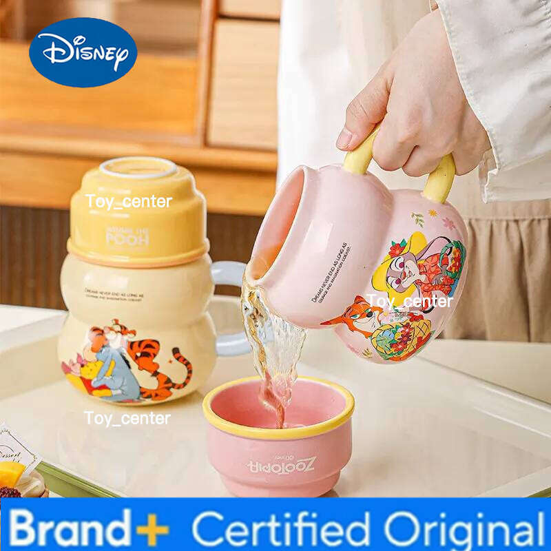 Disney Winnie the Pooh Cute Ceramic Water Cup High Quality Household Breakfast Milk Oat Mugs Female Office Coffee Cups H260205