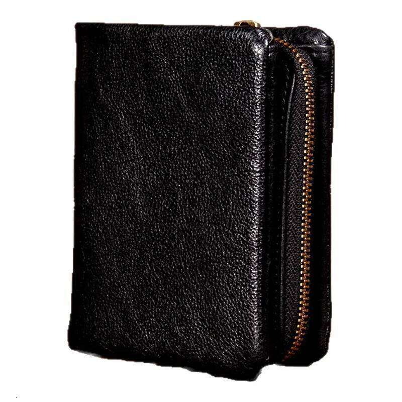 Original vegetable tanned short retro top layer cowhide wallet, handmade genuine leather multifunctional wallet Z260205
