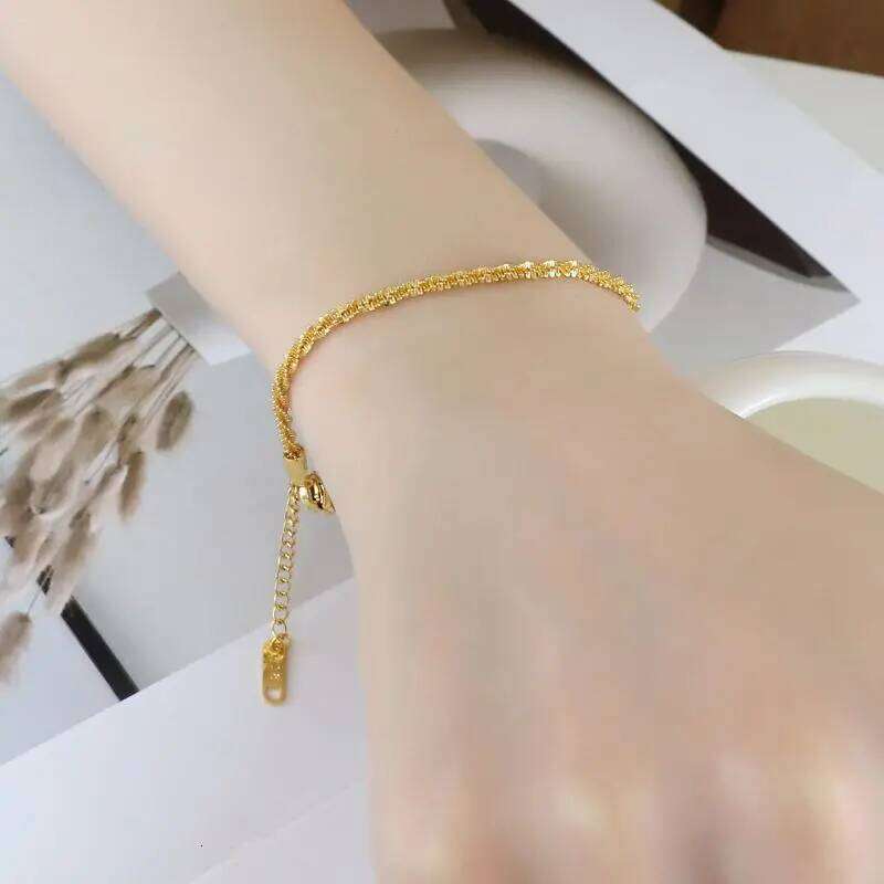 Color Shiny Chain for Women Bride Wedding Bracelet Bangle Fine Jewelry Gifts Not Fade 26H0205 26H0205