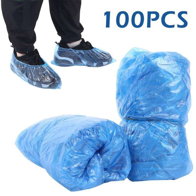 100Pcs Disposable Cleaning Set Indoor Outdoor Rainy Day Carpet Anti-slip Dust Non-woven Wear-resistant Shoe Cover S260204