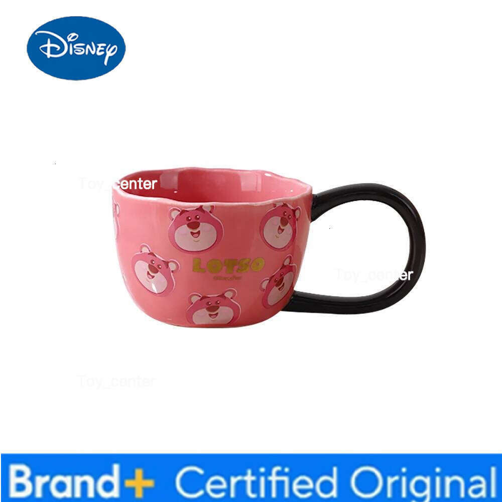 Disney Strawberry Bear Handgrip Mug Cups Creative Cartoon 300ML Household Ceramic Drinkware Breakfast Milk Coffee Juice Mugs H260205