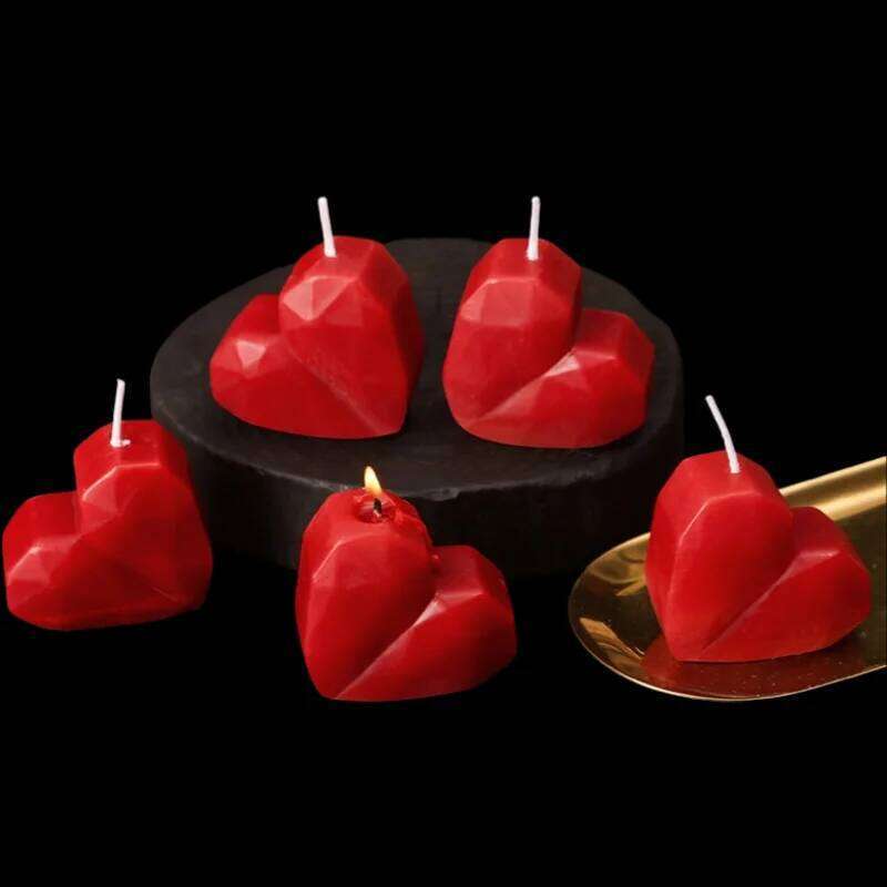 2pc Romantic Heart-Shaped Candles Flame Aromatherapy Candle Valentines Day Wedding Anniversaries Decor Perfect Gift for Couples S260204