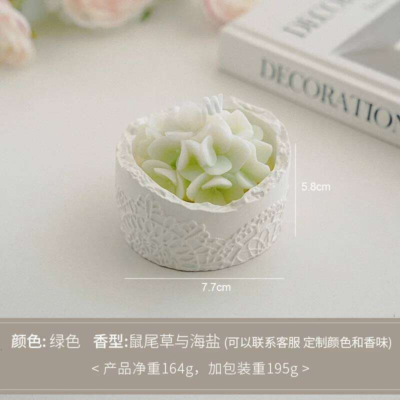 Simulated Hydrangea Scented Candle, Handcrafted Wax, Souvenir Gift, Indoor Light-scented Decorative Cup Wax S260204